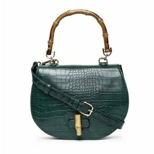 2/$25 NWT F21 Green Faux Croc Skin Saddle Bag